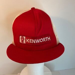 Vintage “Kenworth” Trucker’s Hat Snapback Red Embroidered Patch & White Mesh